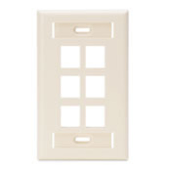 Leviton WALLPLATES WP 6PORT SG ID LA 42080-6TS